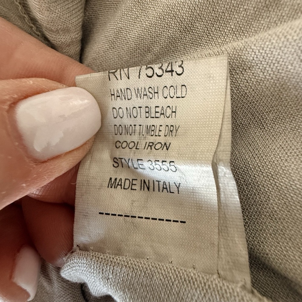 AMANTI Silk Taupe blouse Women M Lace Italy Romantic Poet Forest Fairy Whimsy - Picture 11 of 12